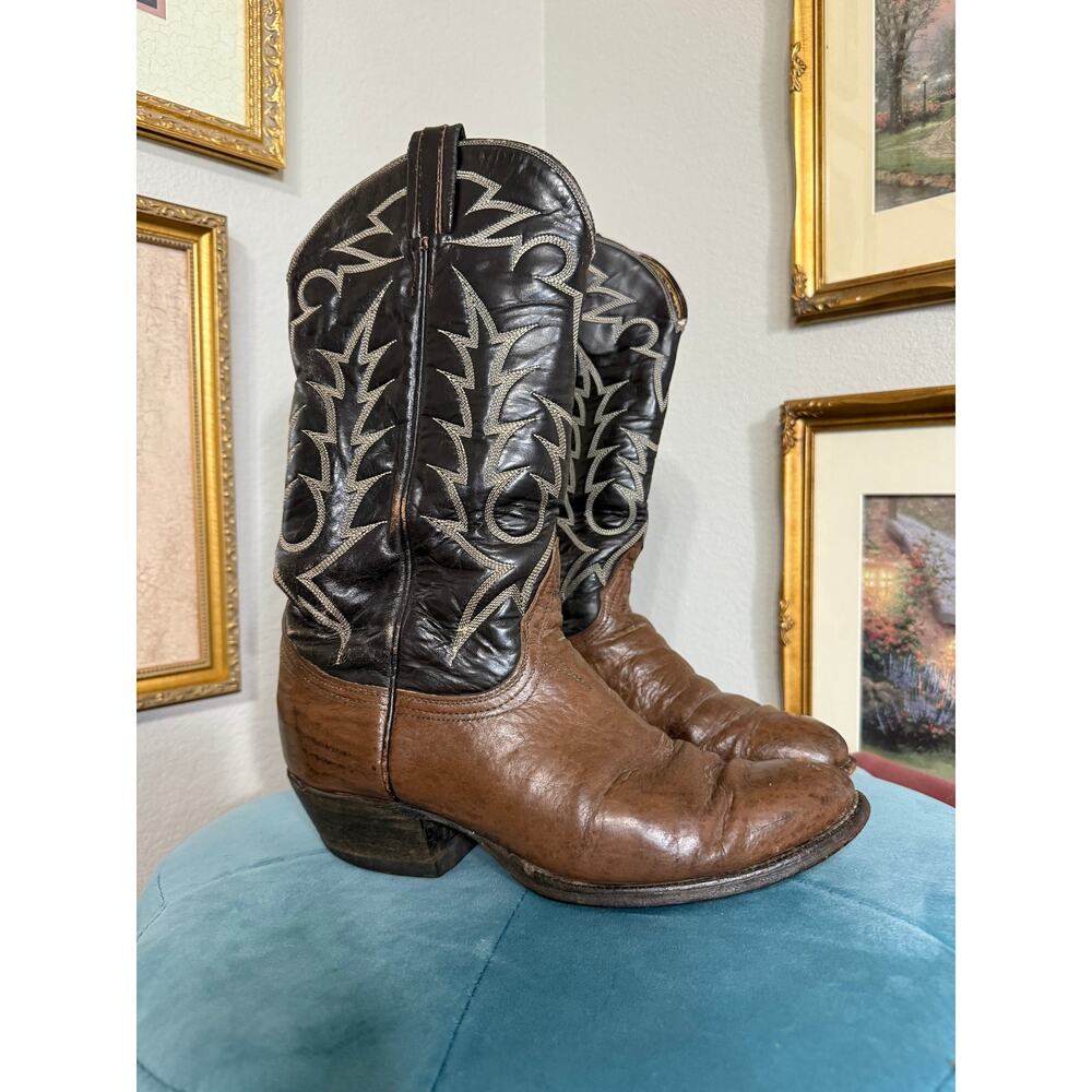 Vintage Tony Lama Two Tone Western Cowboy Boots